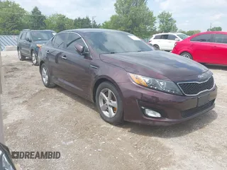 2014 Kia Optima LX with VIN 5XXGM4A7XEG305629, listed as a IAAI auction lot 42370105 with 240,254 mi miles and . Bid and sale history available at DreamBid. Image 1.
