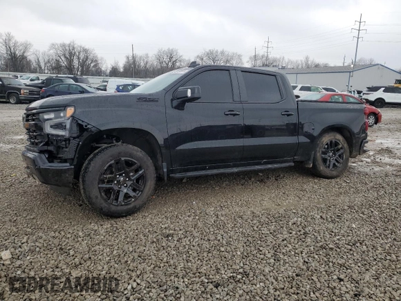 2024 Chevrolet Silverado 1500 RST with VIN 2GCUDEED5R1259289, listed as a Copart auction lot 46153015 with 8,805 mi miles and Salvage Title. Bid and sale history available at carsss.com. Image 1.