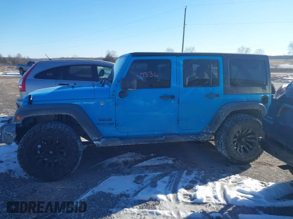 2018 Jeep Wrangler JK Unlimited Sport with VIN 1C4BJWDG6JL824178, listed as a IAAI auction lot 41420336 with 77,816 mi miles. Bid and sale history available at carsss.com. Image 14.