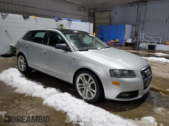 2008 Audi A3 S-Line with VIN WAUKD78P88A104973, listed as a Copart auction lot 44370765 with 209,088 mi miles and Salvage Title. Bid and sale history available at carsss.com. Image 4.