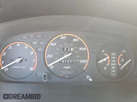 1998 Honda CR-V LX with VIN JHLRD2841WC013087, listed as a Copart auction lot 72480264 with 181,577 mi miles and Salvage Title. Bid and sale history available at carsss.com. Image 9.