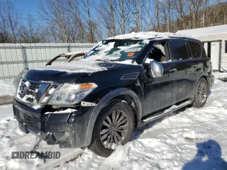 2018 Nissan Armada SL with VIN JN8AY2NC4J9555112, listed as a Copart auction lot 41575055 with 84,519 mi miles and Salvage Title. Bid and sale history available at carsss.com. Image 1.