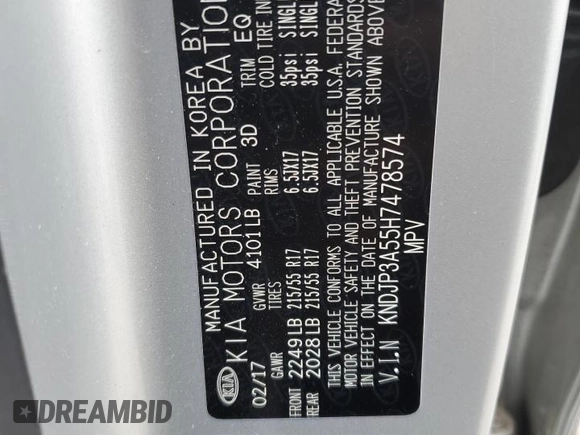 2017 Kia Soul + with VIN KNDJP3A55H7478574, listed as a Copart auction lot 52365155 with 65,745 mi miles and Salvage Title. Bid and sale history available at carsss.com. Image 14.