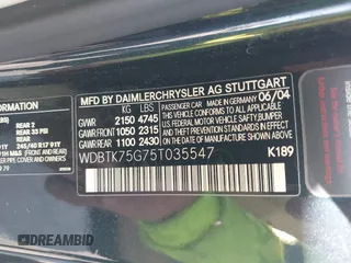 2005 Mercedes-Benz CLK 500 с VIN WDBTK75G75T035547, выставлен на аукционе IAAI как лот 42604824 с пробегом 124 025 миль миль и . История ставок и продаж доступна на DreamBid. Изображение 9.