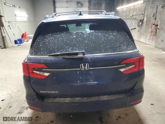 2021 Honda Odyssey EX with VIN 5FNRL6H5XMB010799, listed as a Copart auction lot 42384145 with 73,431 mi miles and Salvage Title. Bid and sale history available at carsss.com. Image 6.