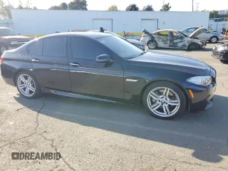 2015 BMW 5 Series 535i with VIN WBA5B1C5XFG127381, listed as a Copart auction lot 51338675 with 123,596 mi miles and Salvage Title. Bid and sale history available at carsss.com. Image 4.