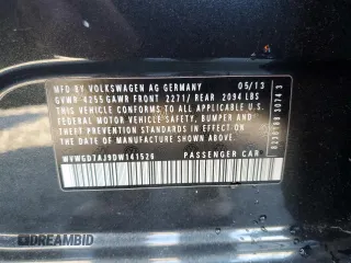 2013 Volkswagen GTI с VIN WVWGD7AJ9DW141526, выставлен на аукционе Copart как лот 49088555 с пробегом 141 052 миль миль и На запчасти • Non repairable. История ставок и продаж доступна на DreamBid. Изображение 12.