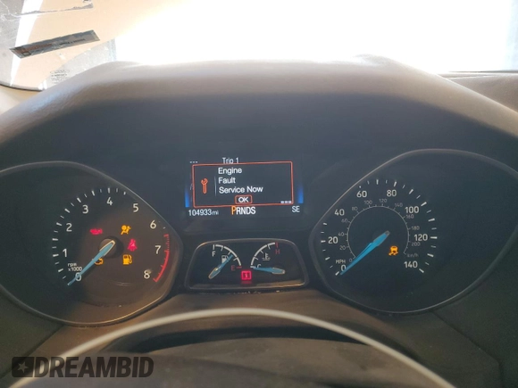 2016 Ford Focus SE with VIN 1FADP3F2XGL253039, listed as a Copart auction lot 45590535 with 104,933 mi miles and Salvage Title. Bid and sale history available at carsss.com. Image 9.