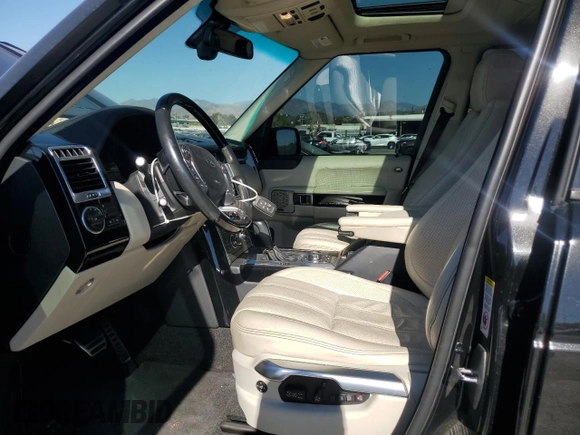 2012 Land Rover Range Rover SC Autobiography with VIN SALMP1E43CA379372, listed as a Copart auction lot 77528224 with 72,490 mi miles and Salvage title. Bid and sale history available at DreamBid. Image 7.