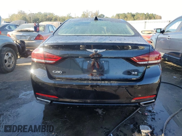 2017 Genesis G80 3.8L with VIN KMHGN4JE2HU193561, listed as a Copart auction lot 81742214 with 75,904 mi miles and Salvage Title. Bid and sale history available at DreamBid. Image 6.