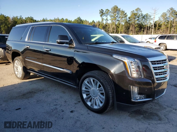 2019 Cadillac Escalade ESV Platinum with VIN 1GYS4KKJ4KR296244, listed as a Copart auction lot 45375865 with 55,746 mi miles and Salvage title. Bid and sale history available at DreamBid. Image 4.