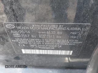 2015 Hyundai Sonata 2.0T Sport with VIN 5NPE34AB2FH068154, listed as a IAAI auction lot 42085654 with 77,824 mi miles. Bid and sale history available at carsss.com. Image 9.
