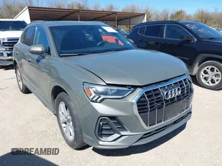 2023 Audi Q3 S line Premium with VIN WA1DECF36P1129512, listed as a IAAI auction lot 41722138 with 36,978 mi miles. Bid and sale history available at carsss.com. Image 1.