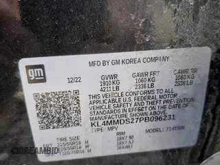 2023 Buick Encore GX Select with VIN KL4MMDS27PB096231, listed as a Copart auction lot 54917415 with 51,033 mi miles and Salvage title. Bid and sale history available at DreamBid. Image 14.