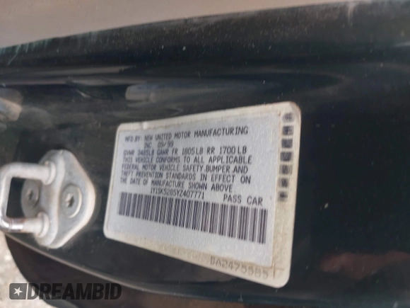 2000 Chevrolet Prizm LSi с VIN 1Y1SK5285YZ407771, выставлен на аукционе IAAI как лот 42240643 с пробегом 237 408 миль миль и . История ставок и продаж доступна на DreamBid. Изображение 9.