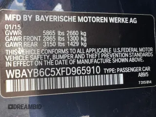 2015 BMW 7 Series 750i xDrive with VIN WBAYB6C5XFD965910, listed as a Copart auction lot 47488765 with 173,486 mi miles and Salvage Title. Bid and sale history available at carsss.com. Image 15.