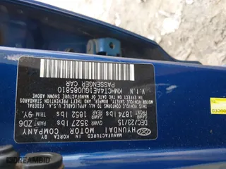 2016 Hyundai Accent SE with VIN KMHCT4AE1GU085810, listed as a IAAI auction lot 41881579 with 137,721 mi miles. Bid and sale history available at carsss.com. Image 9.