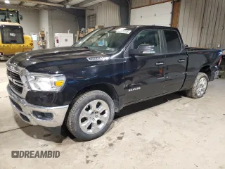 2020 Ram 1500 Big Horn with VIN 1C6SRFBT5LN214439, listed as a Copart auction lot 45121215 with 50,767 mi miles and Salvage Title. Bid and sale history available at carsss.com. Image 1.
