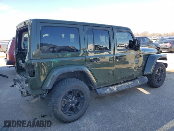 2021 Jeep Wrangler Unlimited Sahara Altitude z VIN 1C4HJXEN8MW736426, wystawiony jako Copart lot #50145245 z przebiegiem 30 938 mil mil oraz Szkoda całkowita • Salvage title. Historia ofert i sprzedaży dostępna na DreamBid. Obrazek 3.