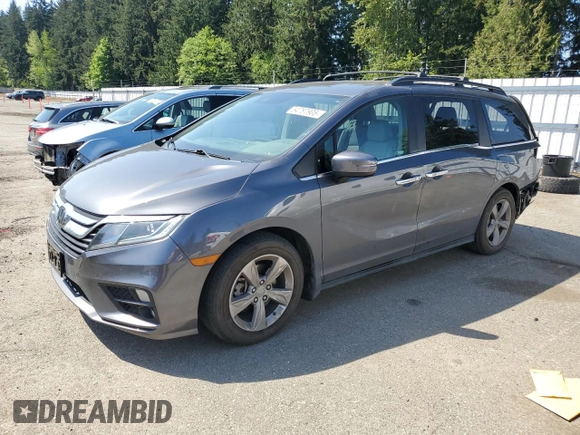 2020 Honda Odyssey EX with VIN 5FNRL6H58LB036140, listed as a Copart auction lot 54787905 with 37,408 mi miles and Salvage Title. Bid and sale history available at DreamBid. Image 1.