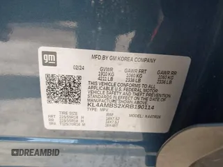 2024 Buick Encore GX Preferred with VIN KL4AMBS2XRB190114, listed as a IAAI auction lot 42257376 with 6,353 mi miles and . Bid and sale history available at DreamBid. Image 9.