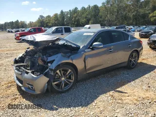 2015 Infiniti Q50 Premium with VIN JN1BV7APXFM348648, listed as a Copart auction lot 48881825 with 163,955 mi miles and Salvage Title. Bid and sale history available at carsss.com. Image 1.
