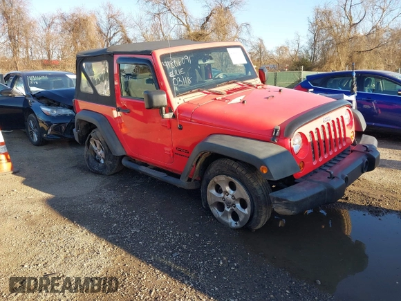 2013 Jeep Wrangler Sport with VIN 1C4AJWAG5DL574727, listed as a IAAI auction lot 41806091 with 84,092 mi miles and . Bid and sale history available at carsss.com. Image 1.