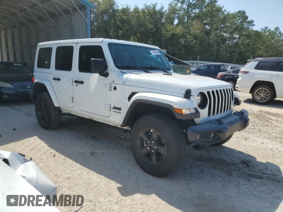 2020 Jeep Wrangler Unlimited Sahara with VIN 1C4HJXEM0LW319209, listed as a Copart auction lot 74741884 with 91,225 mi miles and Non Repairable. Bid and sale history available at carsss.com. Image 4.