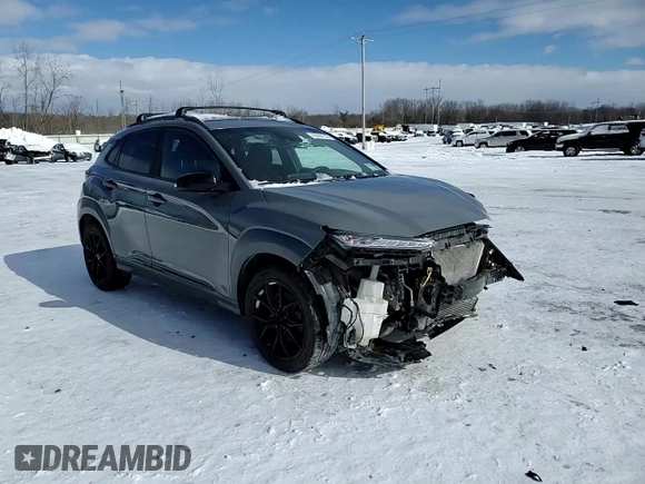 2021 Hyundai Kona Night Edition with VIN KM8K6CA57MU734681, listed as a Copart auction lot 45294135 with 92,794 mi miles and Salvage Title. Bid and sale history available at DreamBid. Image 14.