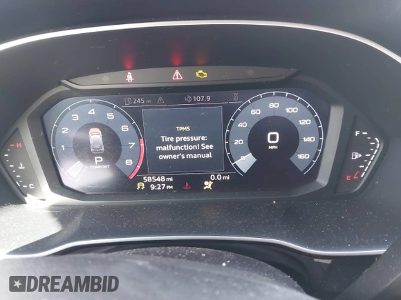 2020 Audi Q3 S line Premium with VIN WA1DECF31L1030946, listed as a IAAI auction lot 41774297 with 58,548 mi miles and . Bid and sale history available at DreamBid. Image 15.