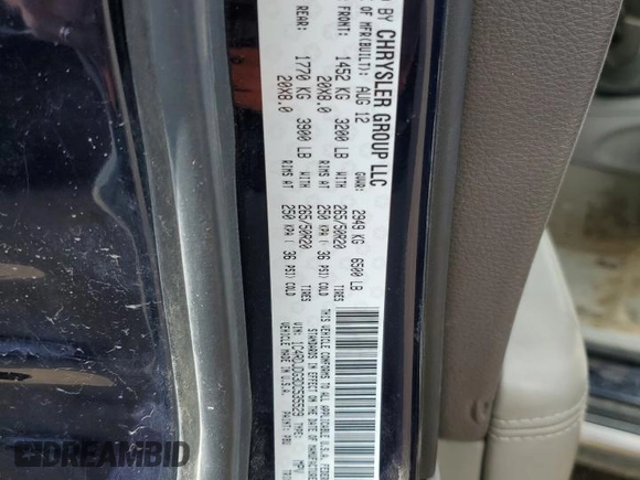 2013 Dodge Durango Crew with VIN 1C4RDJDG3DC535529, listed as a Copart auction lot 55379075 with 225,762 mi miles and Non repairable. Bid and sale history available at DreamBid. Image 13.