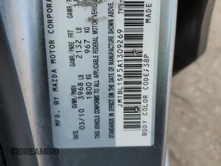 2010 Mazda 3 i Sport with VIN JM1BL1SF5A1309269, listed as a Copart auction lot 53752095 with 165,349 mi miles and Salvage title. Bid and sale history available at DreamBid. Image 12.
