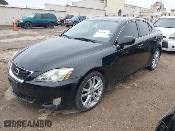 2007 Lexus IS with VIN JTHBK262672048719, listed as a IAAI auction lot 42143341 with 91,702 mi miles. Bid and sale history available at carsss.com. Image 2.