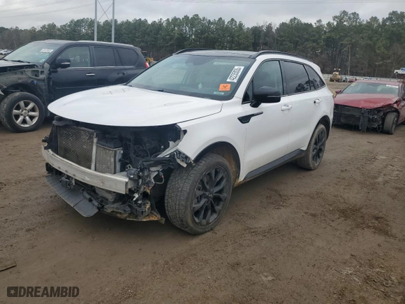 2021 Kia Sorento SX with VIN 5XYRK4LF5MG023668, listed as a Copart auction lot 42235035 with 124,356 mi miles and Salvage Title. Bid and sale history available at carsss.com. Image 1.