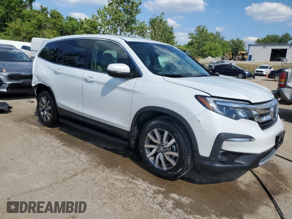 2021 Honda Pilot EX-L with VIN 5FNYF6H58MB084287, listed as a Copart auction lot 59658784 with 32,707 mi miles and Salvage title. Bid and sale history available at DreamBid. Image 4.