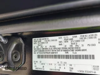2016 Ford F-150 XLT with VIN 1FTEW1EP8GFA49101, listed as a IAAI auction lot 42036068 with 196,237 mi miles and . Bid and sale history available at carsss.com. Image 9.