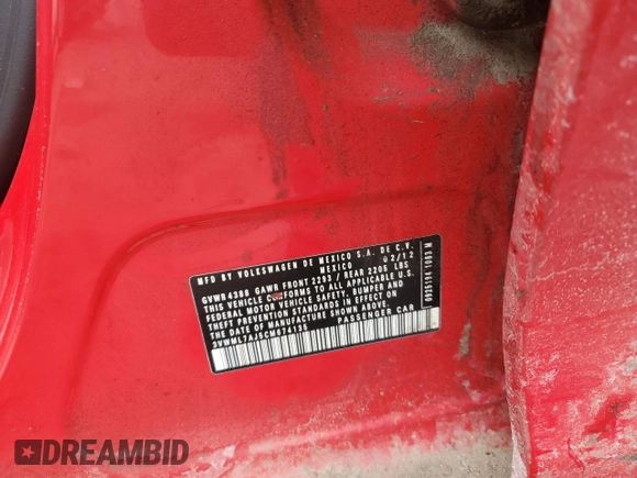 2012 Volkswagen Jetta TDI с VIN 3VWML7AJ5CM674135, выставлен на аукционе Copart как лот 46357475 с пробегом 131 564 миль миль и Списание • Salvage title. История ставок и продаж доступна на DreamBid. Изображение 14.