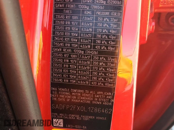 2020 Jaguar E-Pace SE z VIN SADFP2FX0L1Z86462, wystawiony jako Copart lot #51167515 z przebiegiem 31 482 mil mil oraz Nie do naprawy. Historia ofert i sprzedaży dostępna na DreamBid. Obrazek 14.