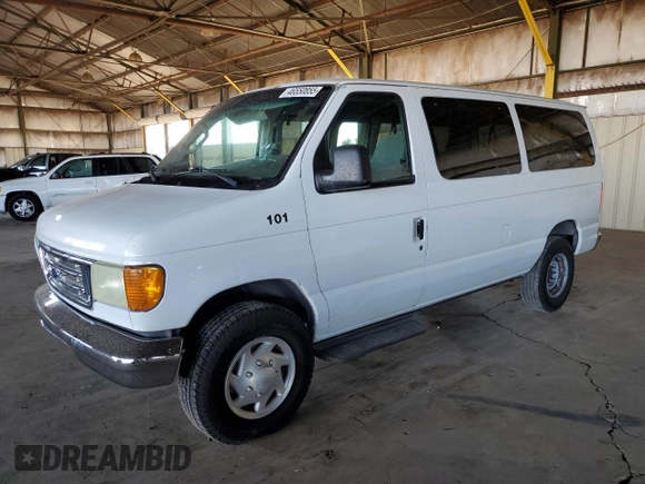 2006 Ford Econoline Passenger XL z VIN 1FBNE31L96HA15984, wystawiony jako Copart lot #46550855 z przebiegiem 242 736 mil mil oraz Czysty tytuł • Clean title. Historia ofert i sprzedaży dostępna na DreamBid. Obrazek 1.