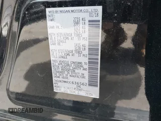 2018 Nissan Pathfinder SV with VIN 5N1DR2MM4JC636562, listed as a IAAI auction lot 42348812 with Not provided miles and . Bid and sale history available at DreamBid. Image 9.
