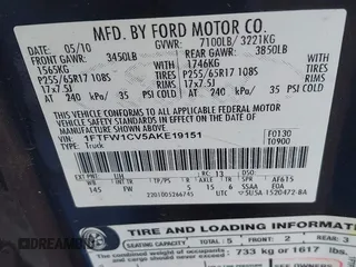 2010 Ford F-150 XL with VIN 1FTFW1CV5AKE19151, listed as a IAAI auction lot 41838865 with 169,250 mi miles. Bid and sale history available at carsss.com. Image 9.