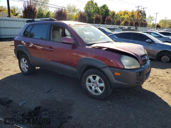 2005 Hyundai Tucson GLS with VIN KM8JN12D75U112964, listed as a Copart auction lot 75042354 with 77,827 mi miles and Salvage Title. Bid and sale history available at carsss.com. Image 4.