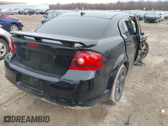 2014 Dodge Avenger SE with VIN 1C3CDZAB1EN189214, listed as a IAAI auction lot 41455776 with 1 mi miles. Bid and sale history available at carsss.com. Image 4.
