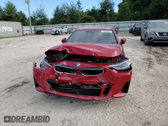 2022 BMW 2 Series 230i with VIN 3MW23CM07N8C18099, listed as a Copart auction lot 72835454 with 38,749 mi miles and Salvage Title. Bid and sale history available at carsss.com. Image 10.