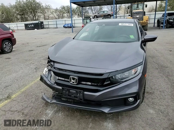 2019 Honda Civic Sport with VIN 2HGFC2F80KH503943, listed as a Copart auction lot 48527165 with 38,348 mi miles and Salvage Title. Bid and sale history available at DreamBid. Image 13.