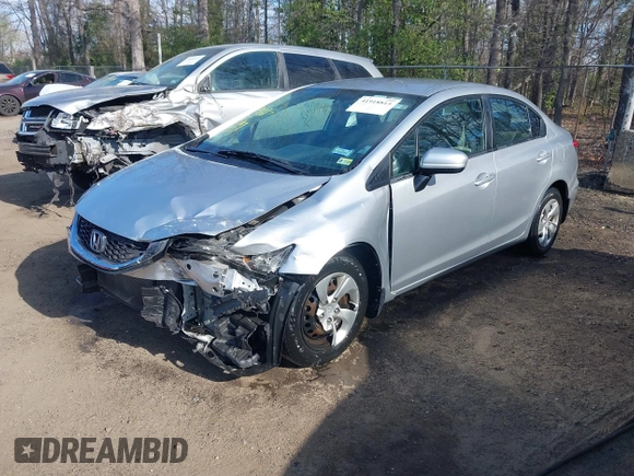 2015 Honda Civic Sedan LX with VIN 19XFB2F53FE008578, listed as a IAAI auction lot 41918815 with 93,860 mi miles. Bid and sale history available at carsss.com. Image 2.
