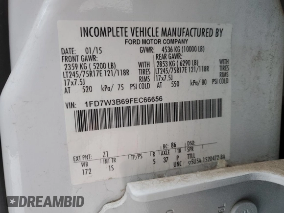 2015 Ford F-350 с VIN 1FD7W3B69FEC66656, выставлен на аукционе Copart как лот 83640214 с пробегом 139 286 миль миль и Чистый • Clean title. История ставок и продаж доступна на DreamBid. Изображение 13.