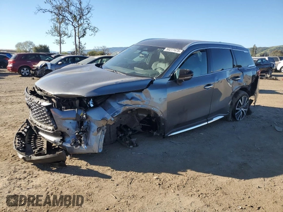 2023 Infiniti QX60 Sensory with VIN 5N1DL1GS5PC353778, listed as a Copart auction lot 50277475 with 20,386 mi miles and Salvage title. Bid and sale history available at DreamBid. Image 1.