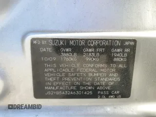 2010 Suzuki SX4 with VIN JS2YB5A32A6301425, listed as a Copart auction lot 82424274 with 0 mi miles and Non Repairable. Bid and sale history available at carsss.com. Image 14.