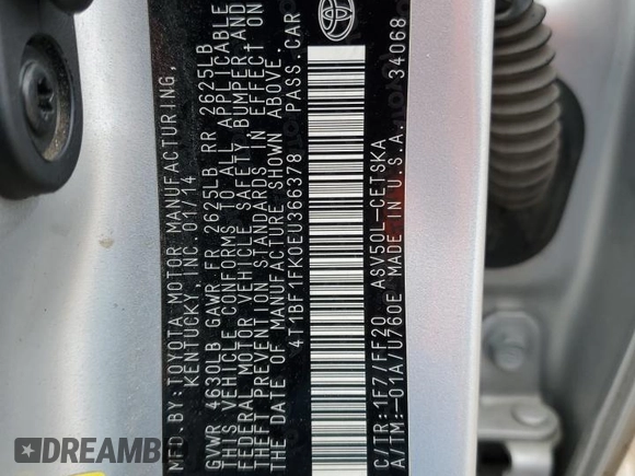 2014 Toyota Camry L with VIN 4T1BF1FK0EU366378, listed as a Copart auction lot 44376865 with 219,523 mi miles and Salvage Title. Bid and sale history available at carsss.com. Image 15.